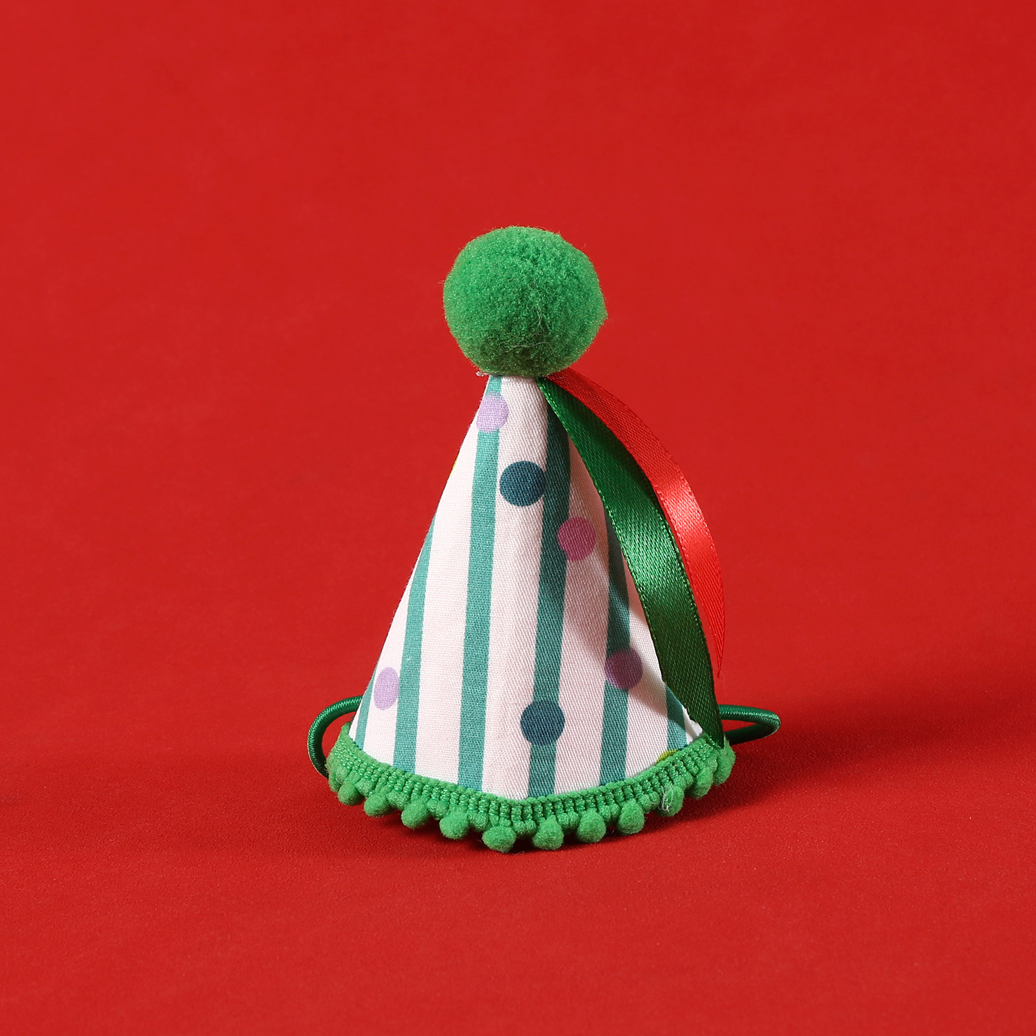 Comercio exterior ondulado punto rayado bibita de Navidad mascota encaje conjunto de árbol de Navidad viejos collar de fotografía sombrero gato perro