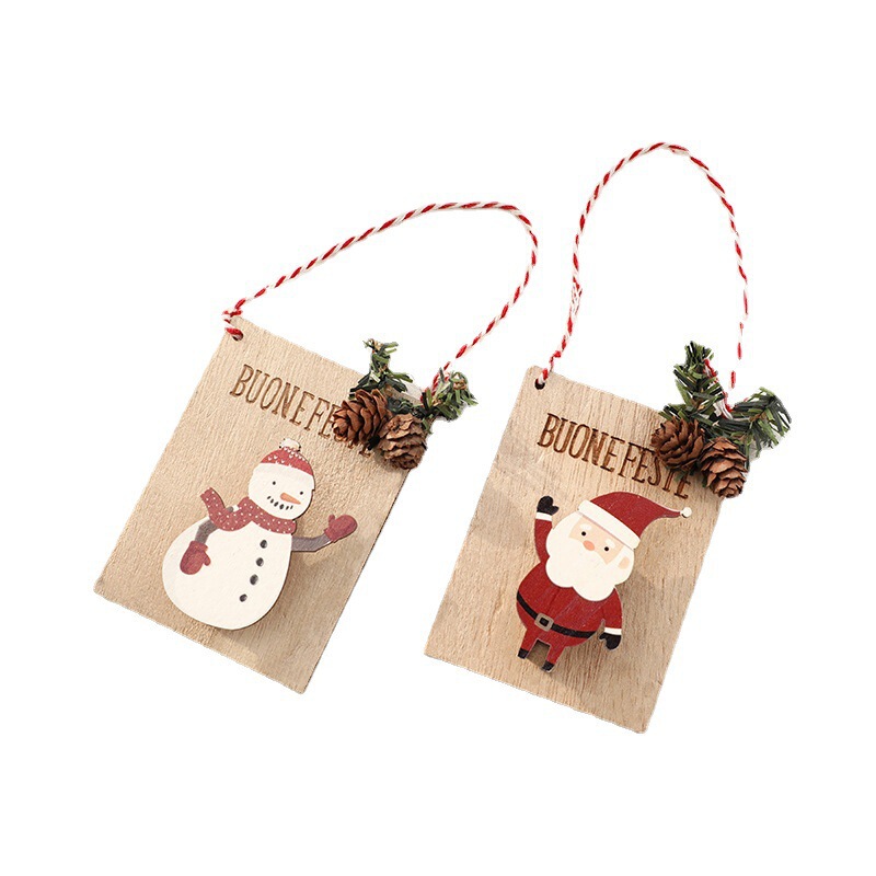 クロスボーダークリスマス木製フォトクリップ木製ポストカードクリップクリスマスツリーウィンドウ吊り下げペンダント装飾|undefined