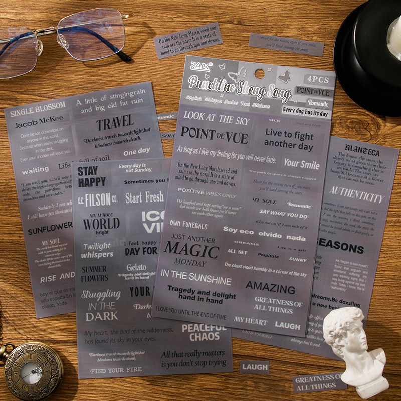 Serie de susurros en inglés Serie de sal Frases creativas en inglés Pet Libro de mano en inglés Material de decoración Pegatinas Pegatinas Transfronterizo