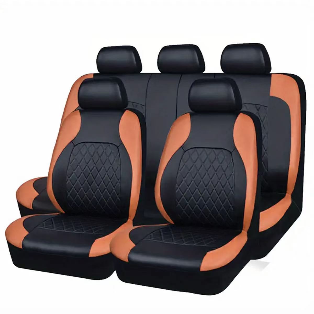 Amazon Mexico Cross-Border Foreign Trade Car Eight-Seater Seat Cover Single-Line Diamond Quilted Embroidery Leather Pu Leather Export to Europe and America