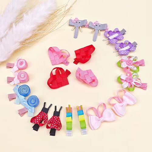 21001 Handmade Ribbon Bow Hairpin Three-dimensional Small Animal Headdress Creative Ribbon Threaded Hairpin