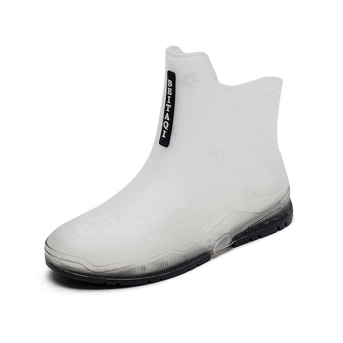 Jelly Women's Waterproof Slip-Resistant Rain Boots Fashion Korean Version Transparent Crystal Sole Rain Shoes for Export