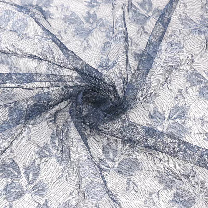 无弹轻盈透薄锦纶亮光丝树叶暗花提花网纱 裙装手作娃衣装饰面料