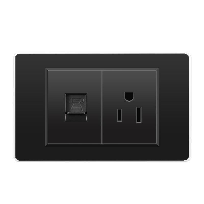 外国貿易スイッチソケット黒 PC パネル壁東南アジアタイ 6 穴台湾ソケット 20Wtype-c|undefined