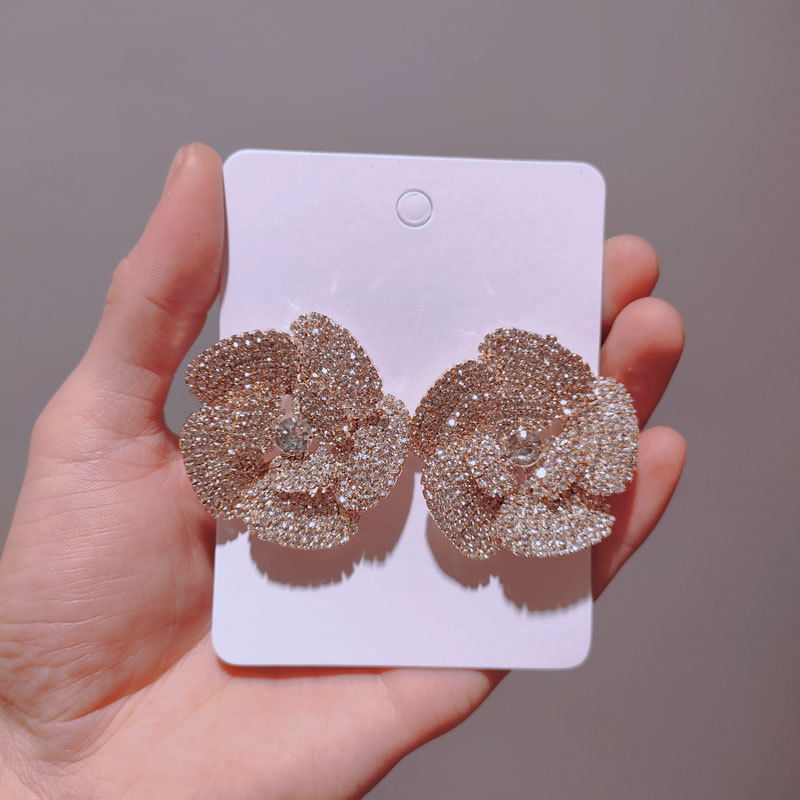 Ear Studs Classification 1 Pair Elegant Lady Streetwear Flower Rhinestone Ear Studs