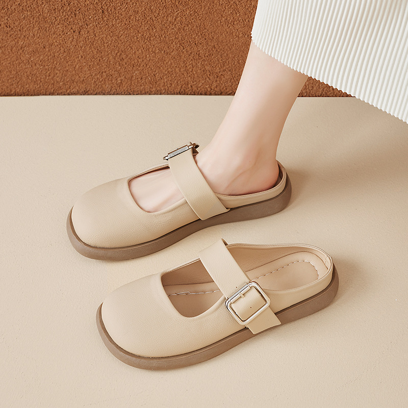 2026 nuevo vestido de primavera con una falda zapatos de un solo pie sandalias de mitad de zapatillas