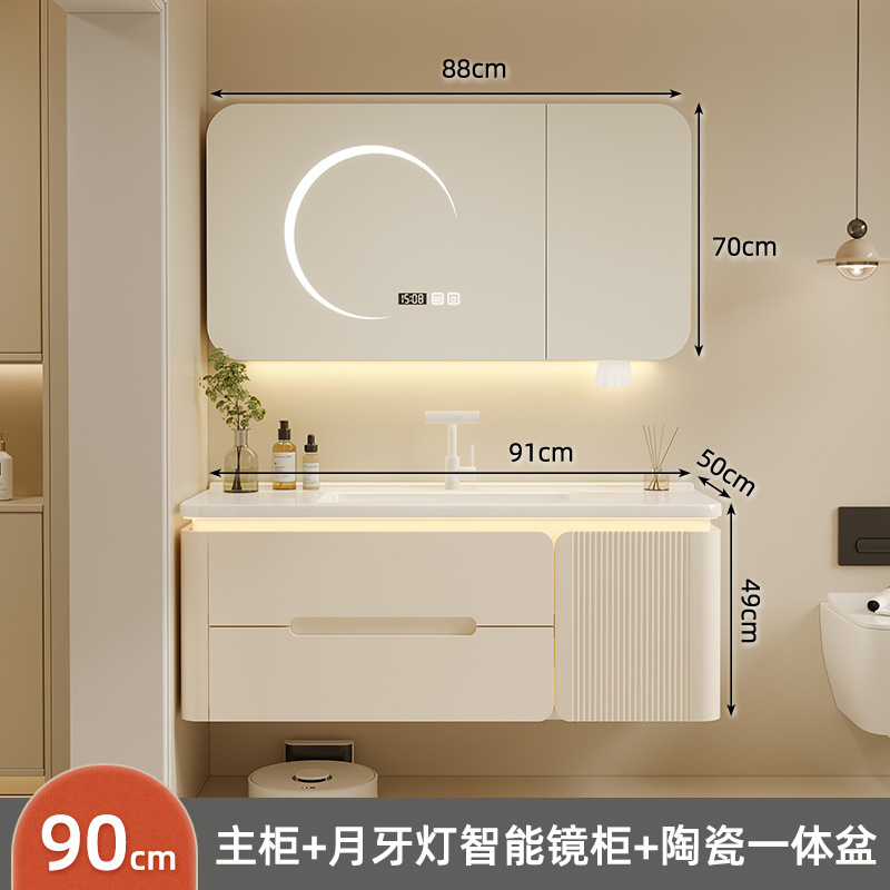 Baños personalizados de roble gabinete de baño gabinete de baño nuevo cerámica en una bañera lavabo facial