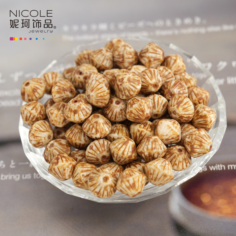 Importado checo Baosha cuentas de linterna de vidrio con cuentas hechas a mano Pulsera de 11mm accesorios de material de bricolaje alrededor de 100 piezas