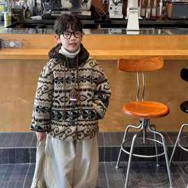 泰如2025冬季新款韩版男童圣诞加厚加绒保暖毛毛外套儿童夹棉上衣