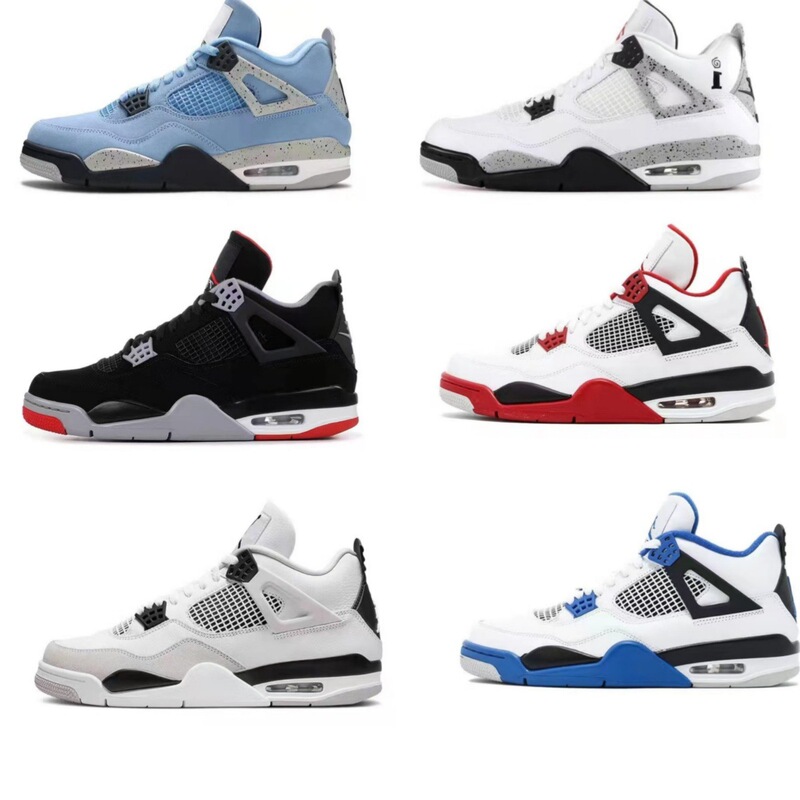 Putian Shoes Export Aj4 Black Cat White Sail Electric Female White Cement Basketball High-Top Shoes Basketball Shoes Men's and Women's Sports Shoes Putian Shoes Export Aj4 Black Cat White Sail Electric Female White Cement Basketball High-Top Shoes Basketball Shoes Men's and Women's Sports Shoes