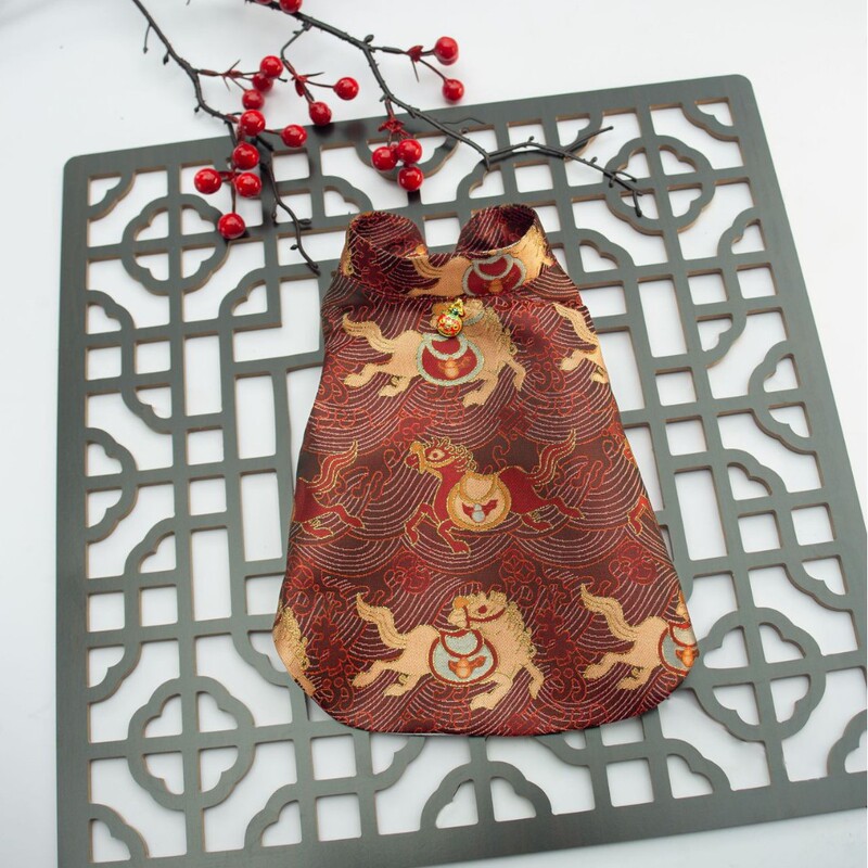 新中式宠物旗袍国风汉服旗袍裙小狗狗猫咪秋季宠物比熊衣服新年装|undefined
