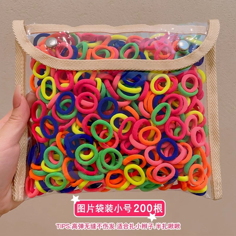 Anillo de cabello de color para niños banda de goma de alta elasticidad cuerda de cabeza niñas no lastimas toalla de cabello anillo de cabello cuerda de goma adornamiento para el cabello