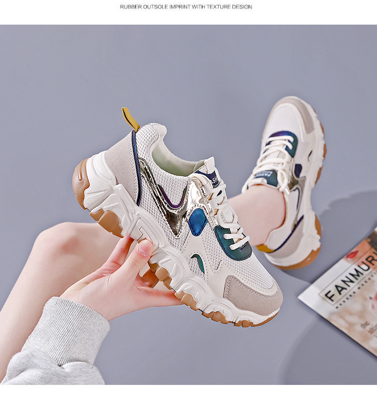 Spring new women's sports shoes, fashionable, breathable, lightweight, non-slip, wear-resistant, casual sports shoes, flat shoes_voghion.com