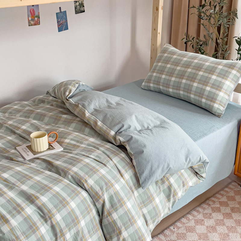 Tejido y lavado con agua Xinjiang algodón estudiantes tres piezas colchón sin aire impreso algodón dormitorio estudiantes piezas necesarias