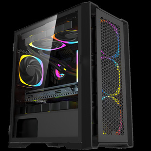 Cross-Border Dust-Proof Player M2 Wide-Body Tempered Glass Computer Case Desktop Cartoon E-Sports Game Main Case