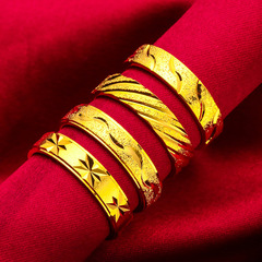 Golden Sand Inclusion Ring for Ladies and Gentlemen, Starry Sky Meteor Shower Fashion Couple's Ring