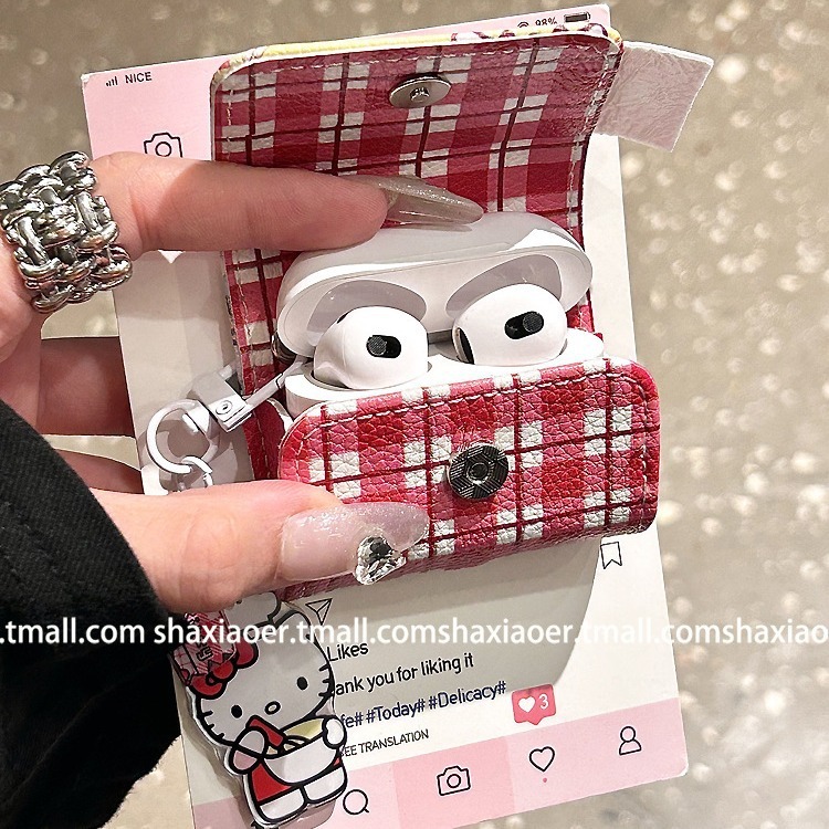 皮质翻盖适用airpodspro2苹果无线蓝牙耳机套airpods12女airpods3|undefined