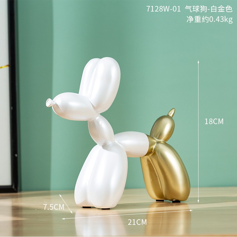 7128W-01-perro globo-oro blanco