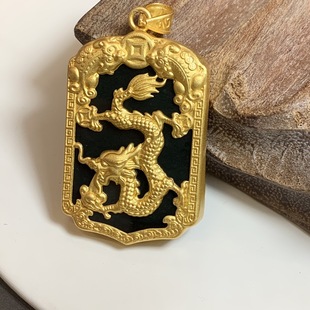 Yuhai Real Shot of Ink Jade 925 Silver Inlaid Dragon Pendant Large Size Father's Day Gift Street Jewelry with Certificate