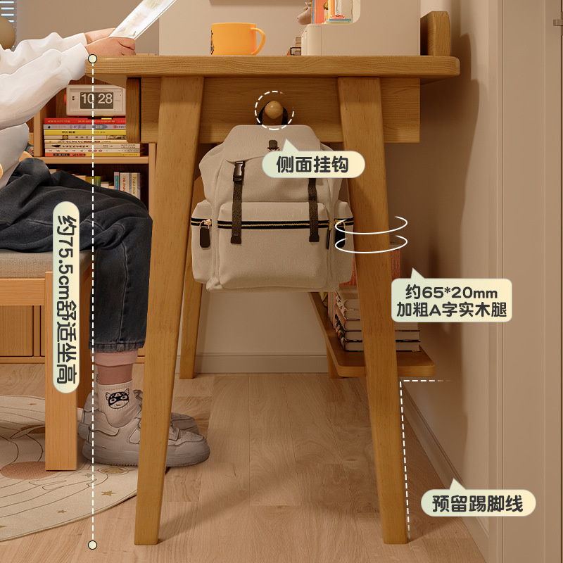 Mesa de estudio para estudiantes de escuela secundaria dormitorio escritorio con cajón moderno pequeño escritorio estrecho computadora