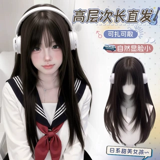 科尼假发女长发日系二次元空气刘海高层次黑长直日常整顶全头套