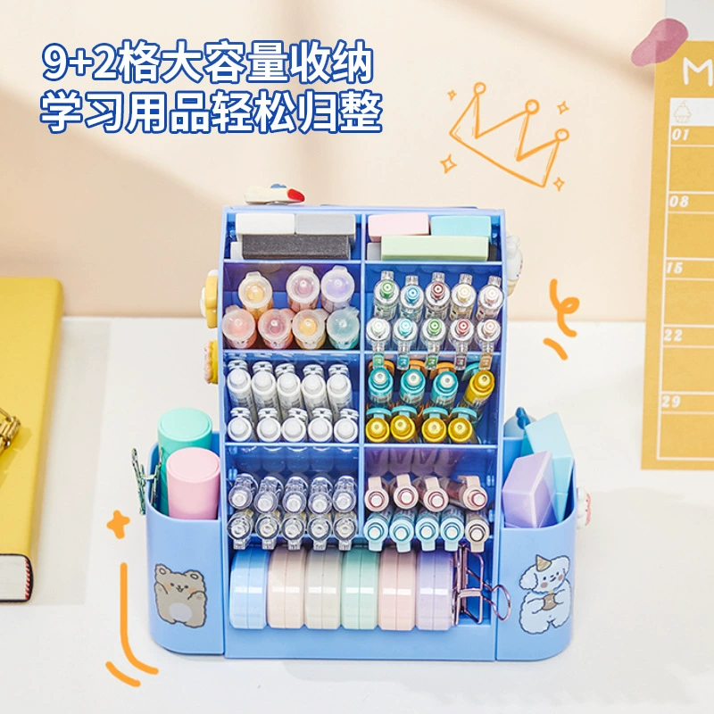 Rotating pens holder, держатель для карандашей для учеников начальной школы, вместительная коробка для хранения, новая коллекция, 2 в 1