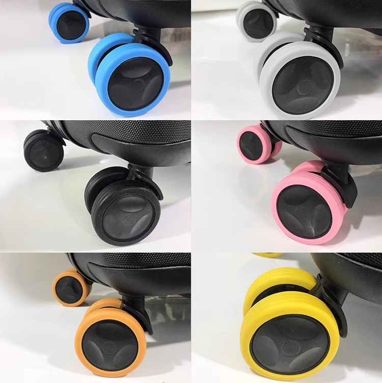 Luggage Case Wheel Rubber Sleeve Silent Suitcase Roller Reconstruction Trolley Case Replacement Universal Wheel Accessories Protective Sleeve