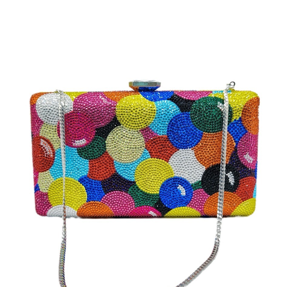 Túi clutch nữ đính đá dạ hội hình bong bóng cầu vồng — Bong bóng cầu vồng, Tùy chỉnh màu sắc khác/300 đơn hàng tối thiểu