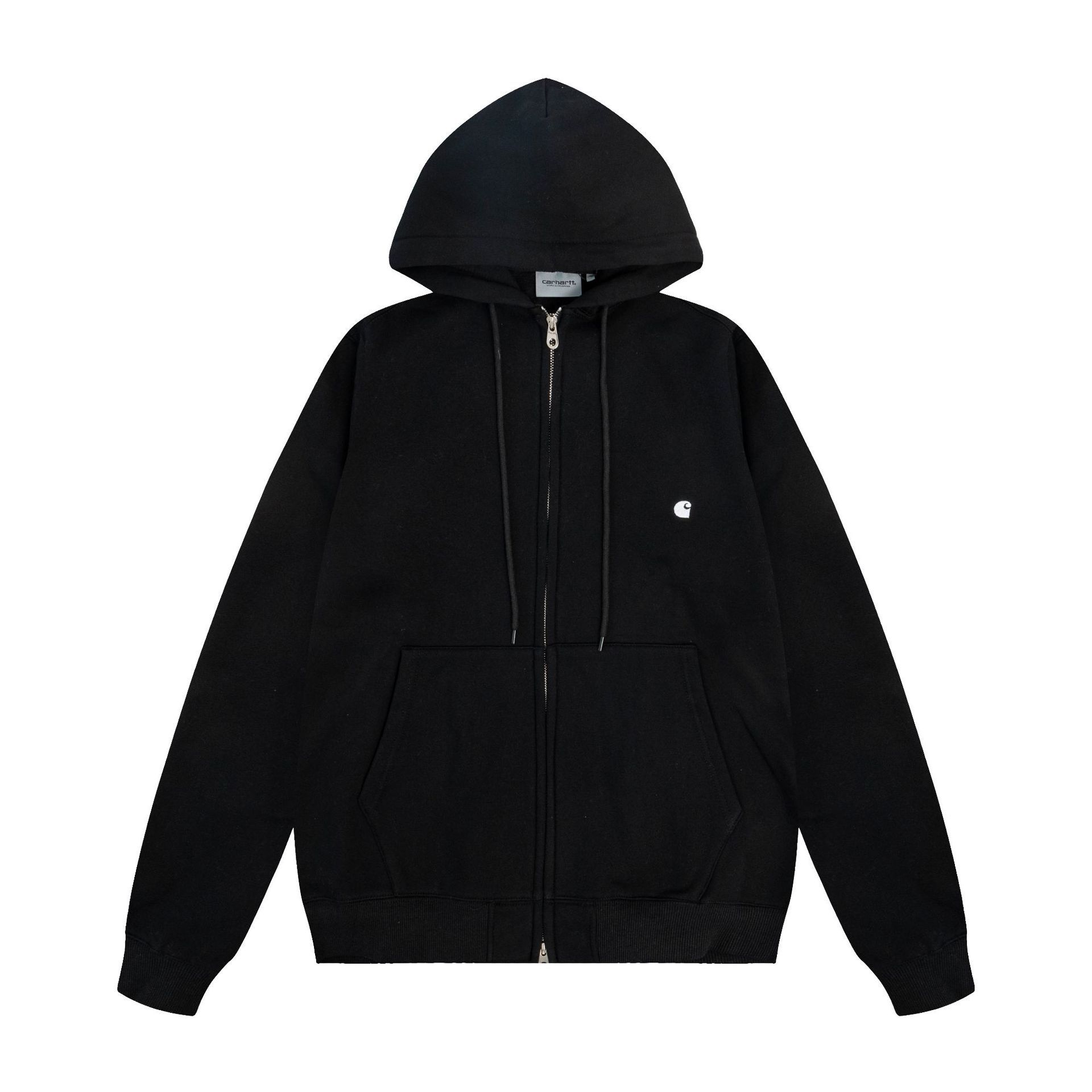 수정 판 CARHATT CARHART 수 놓은 작은 라벨 후드 스웨터 가을과 겨울 간단한 스크래치 헤어 두꺼운 재킷 남성과 여성