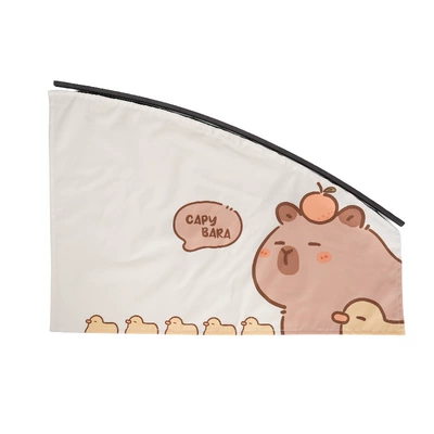 Capybara Car Track Curtains Car curtains - kiss-dolphin-shade-main-driver