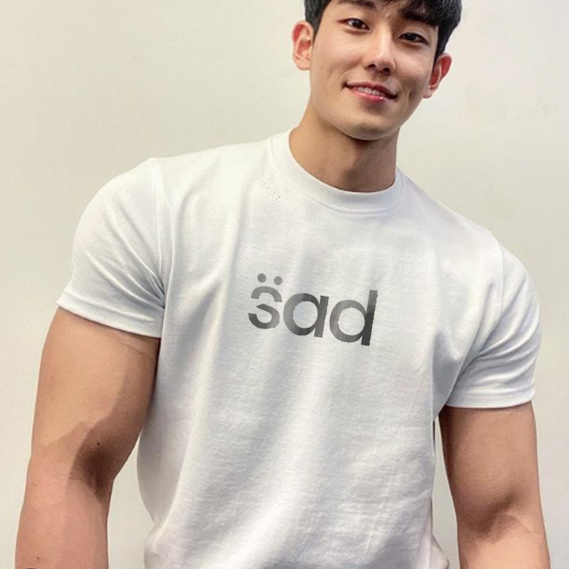 MCPW 潮牌夏季新款休闲运动T恤男圆领印花棉质百搭短袖健身衣服杉