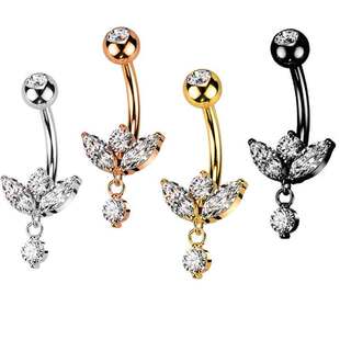 Factory Direct cross-border new belly button ring belly dance jewelry hot sale Crown zircon belly button nail piercing jewelry