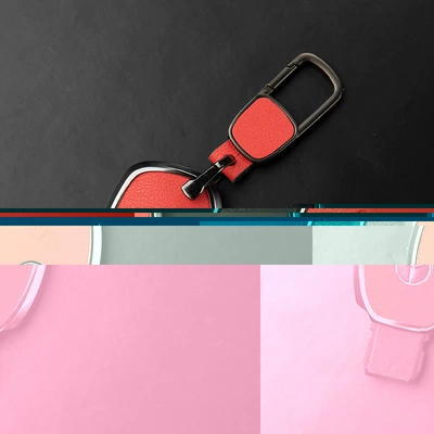 Specially Designed for Mercedes Key Covers: Car key bag - mercedes-benz-c-class-2-button-key-fob-case-square-buckle-grapefruit-red