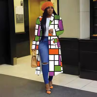 Cross-Border Foreign Trade Autumn Temperament Commuting Contrast Striped Yellow Women's Jacket European and American Version Windbreaker Clearance Sale