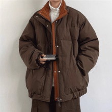 日系复古两面穿棉服外套男女中性风冬季美拉德加厚保暖过冬棉袄潮