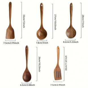 New style teak spatula long handle solid wood spoon soup spoon spoon spoon spoon spoon spoon kitchen utensils non-stick frying pan cooking spatula rice spoon