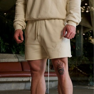 YOUNGLA Summer New Men's Shorts Sports Fitness Casual Shorts Trousers with Embroidered Fabric