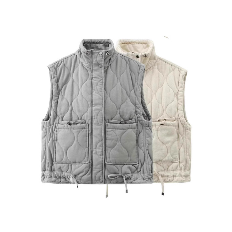 Amazon's Best-Selling European and American Cross-Border Women's Clothing, Ebay Same Style Sleeveless Stand Collar Pocket Vest Winter Jacket Amazon's Best-Selling European and American Cross-Border Women's Clothing, Ebay Same Style Sleeveless Stand Collar Pocket Vest Winter Jacket