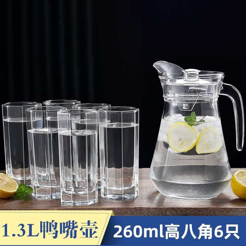 tetera de agua fría, tetera de vidrio, tetera de té doméstica de gran capacidad a prueba de explosiones y calor, taza de agua fría y hervida de alta temperatura