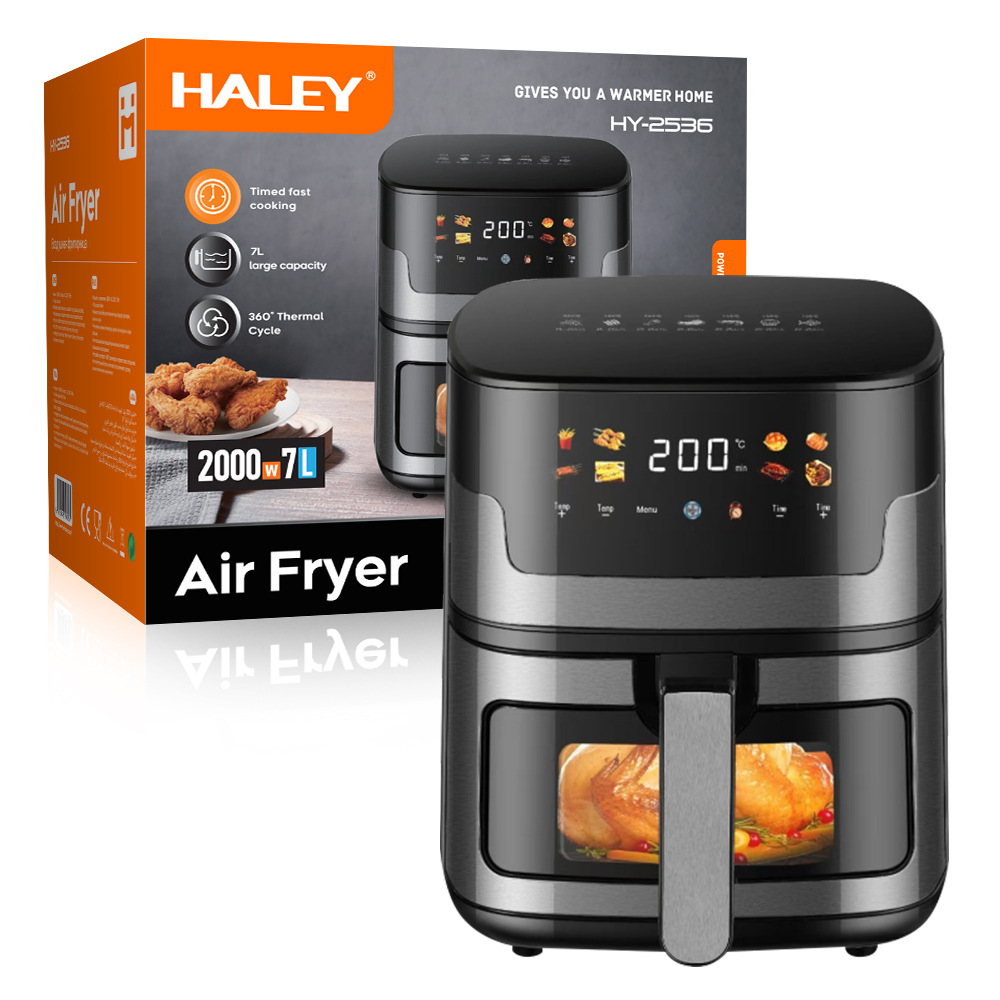 Haley European Cross-Border 7L New Double Pot Visual Touch Screen Large Capacity Multifunctional Air Fryer