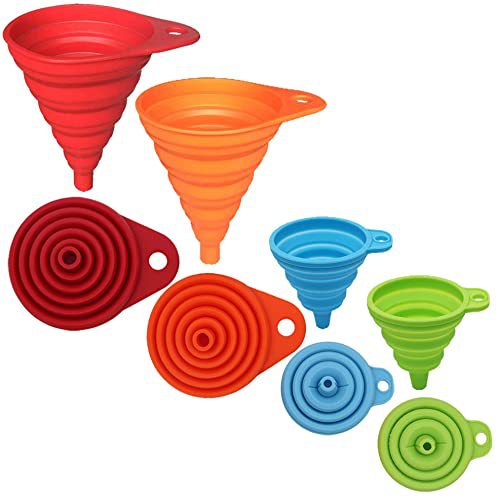Portable foldable silicone funnel long neck funnel silicone foldable funnel retractable small funnel