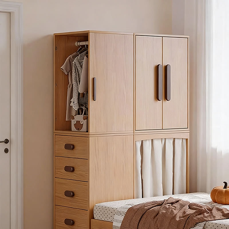 Muzue solid wood children's wardrobe free combination storage…