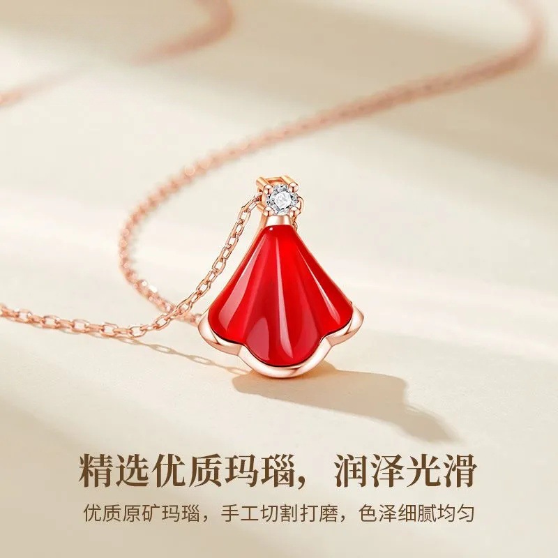 小裙子吊坠一贝子项链鸿运玛瑙情人节礼物送女友老婆工厂代发
