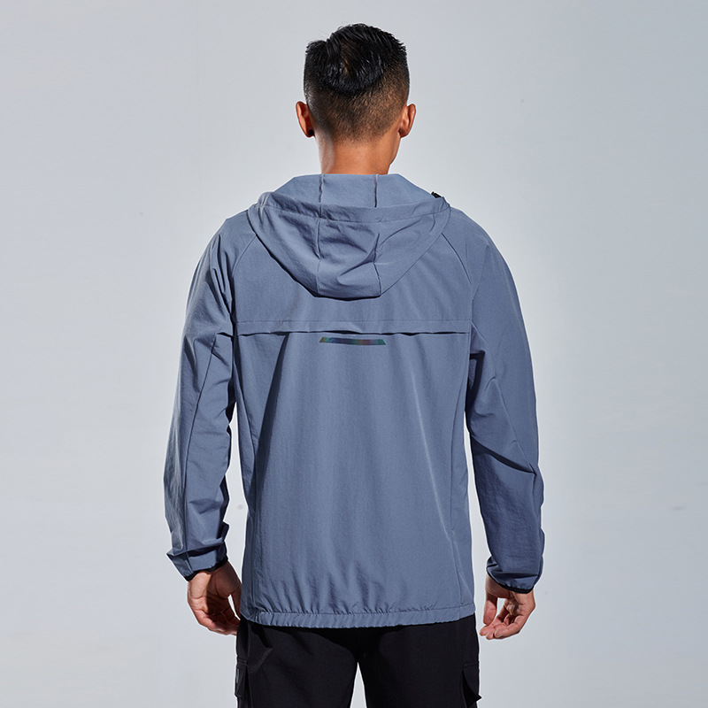 Chaqueta deportiva de otoño chaqueta al aire libre de los hombres de una sola capa a prueba de viento impermeable deportes ropa de Montañismo soporte de impresión LOGO