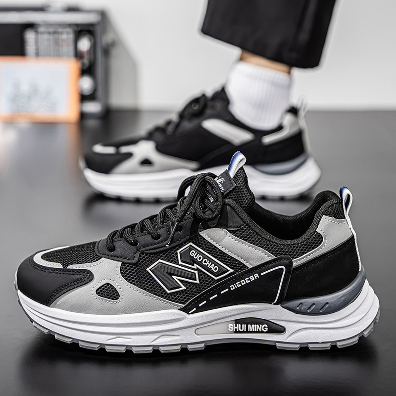 Zapatos de verano para hombre, zapatillas de deporte de malla transpirable de una sola malla, fondo suave todo fósforo, antideslizante, carrera casual l Daddy Tide