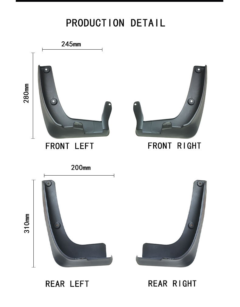 Suitable for 2013 Sorento Car Tire Fender Pp Material Front and Rear Soft Rubber Material Fender Leather