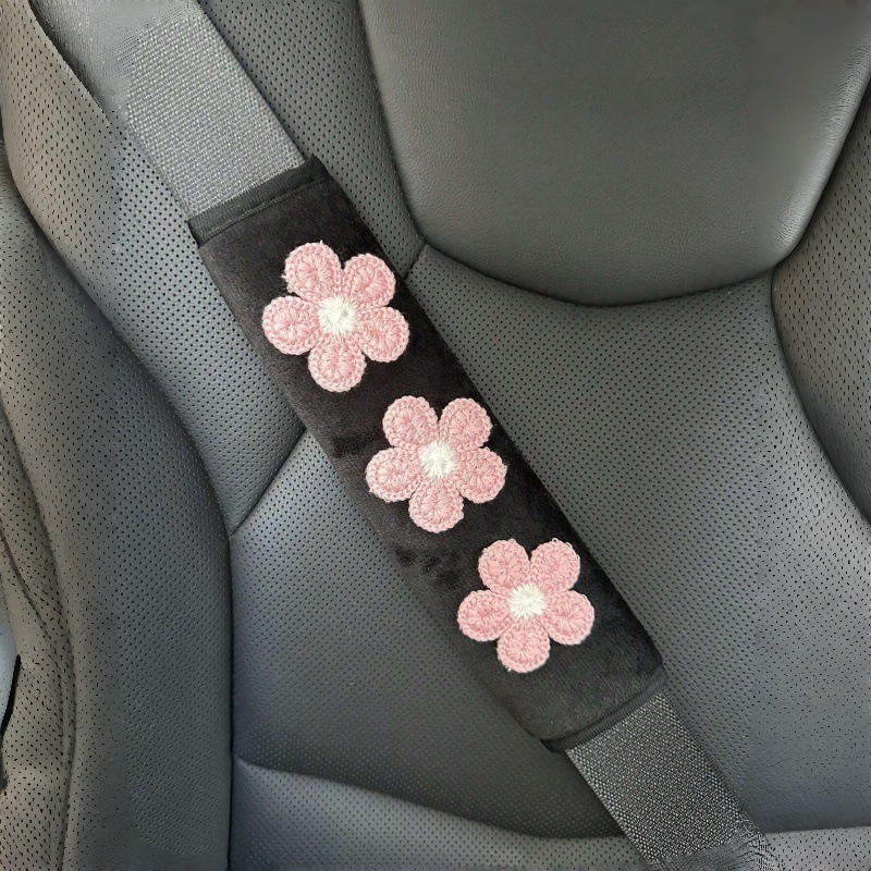 Car Seat Belt Shoulder Cover Flower Car Soft Anti-Strangle Protective Cover Lady Goddess Car Interior Decoration