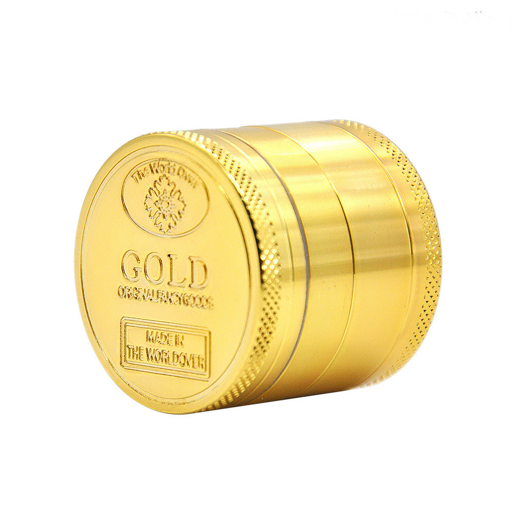 Cross-border direct supply of gold coin grinder zinc alloy four-layer gold coin grinder grinder cigarettes 3