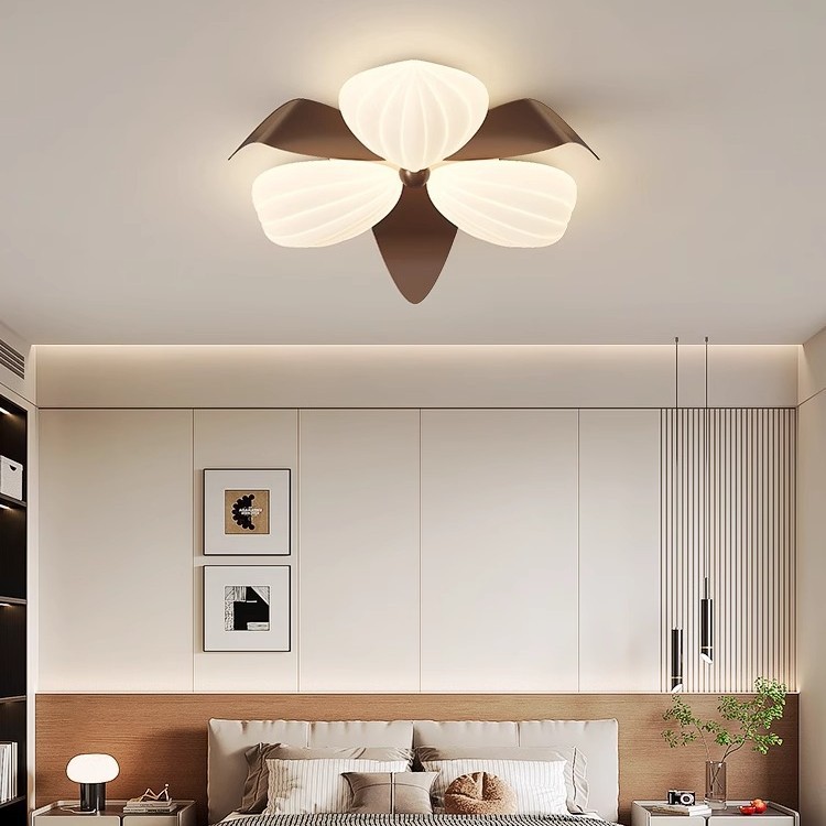 [Estrictamente seleccionado] Protección ocular de espectro completo, marrón, nueva lámpara de techo de estilo chino, habitación infantil de flores cálidas de estilo wabi-ji retro