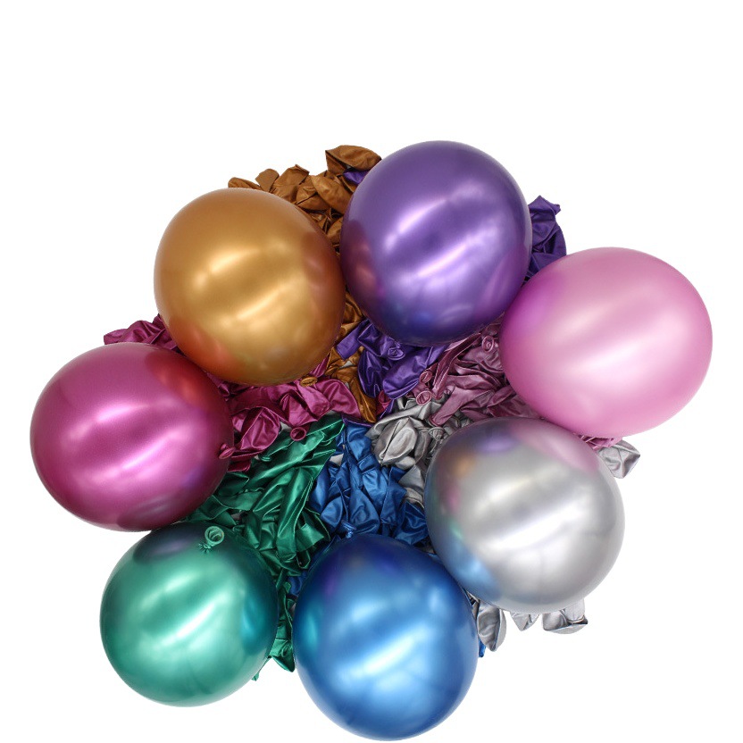 Globos metálicos de 10 pulgadas de grosor para bodas, globos de látex para decoración de fiestas, globos de cumpleaños, juego de globos personalizables.